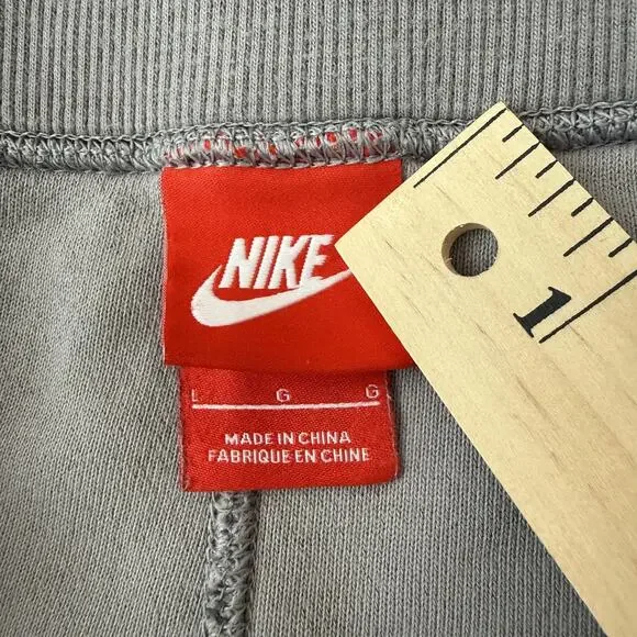 Nike FC Sweat Shorts Mens Large Gray Stripe French Terry Drawstring Soccer - Picture 2 of 8